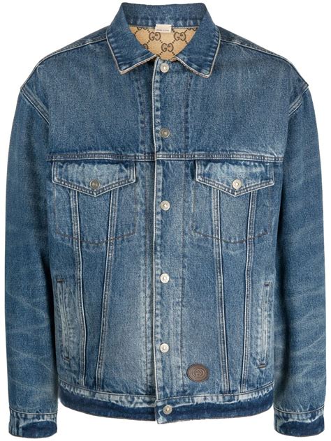 gucci bomber jacket reversible|Gucci men's denim trucker jacket.